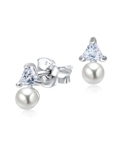 Little Pearl With Crystal Stud Earrings STS-3204